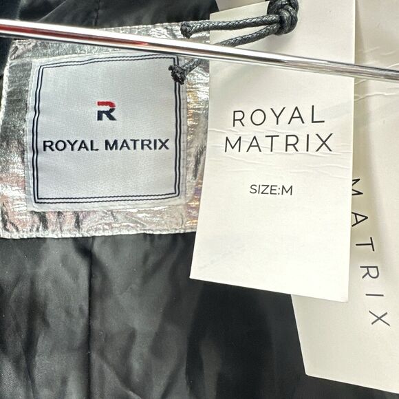 Royal Matrix Sz M Silver Puffer Jacket Metallic Future Core NWT New - Picture 9 of 9